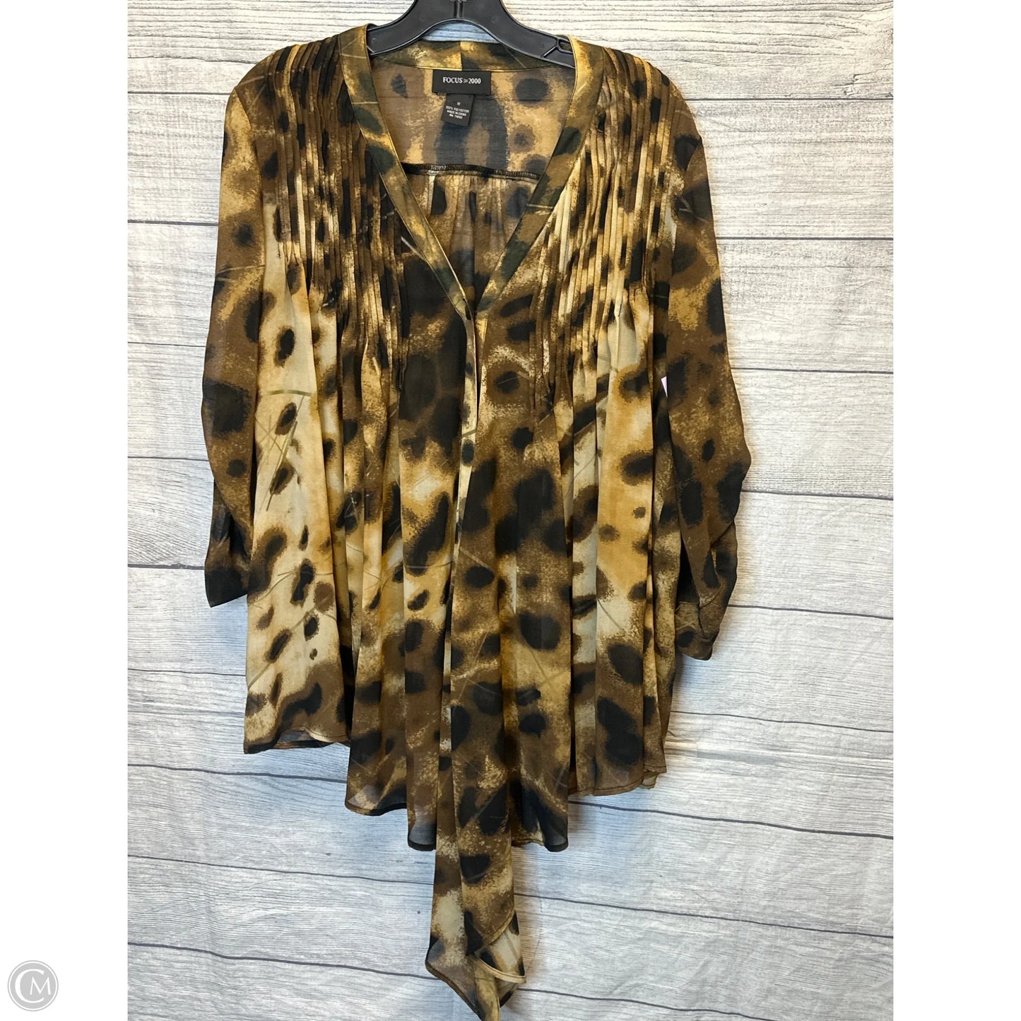 Cardigan By Focus 2000 In Leopard Print, Size: 12
