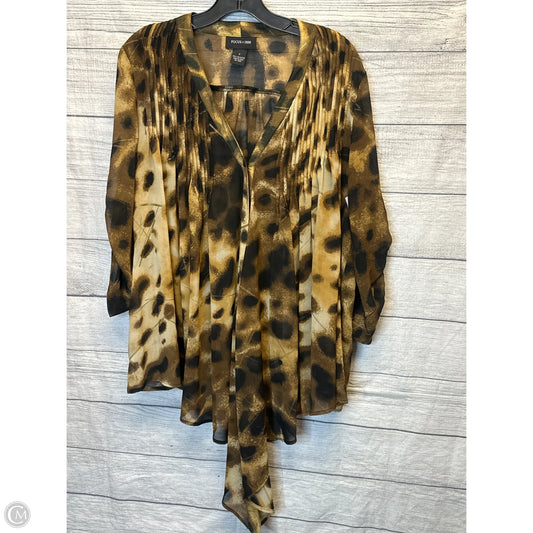 Cardigan By Focus 2000 In Leopard Print, Size: 12