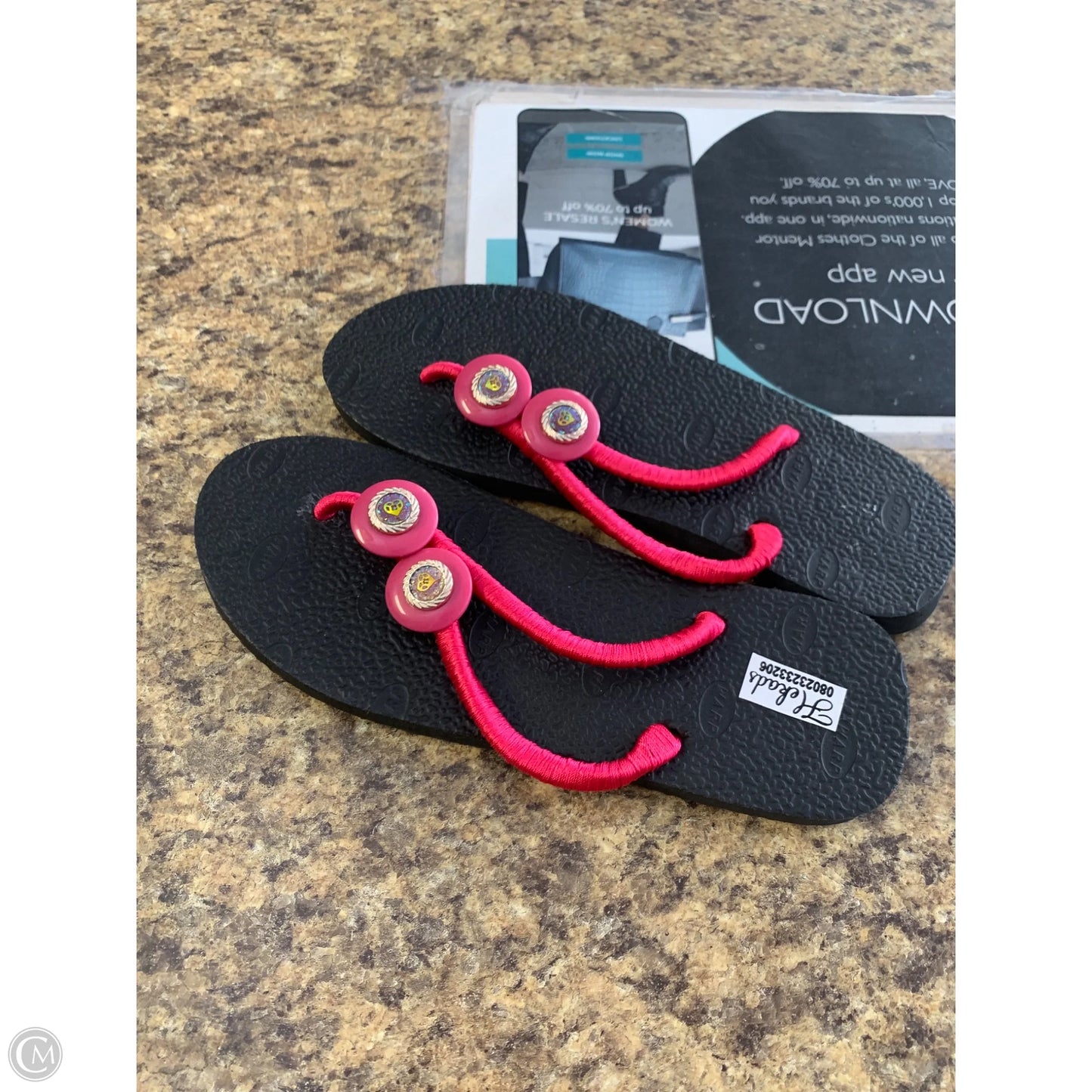 Sandals Flip Flops By Clothes Mentor In Black, Size: 10.5