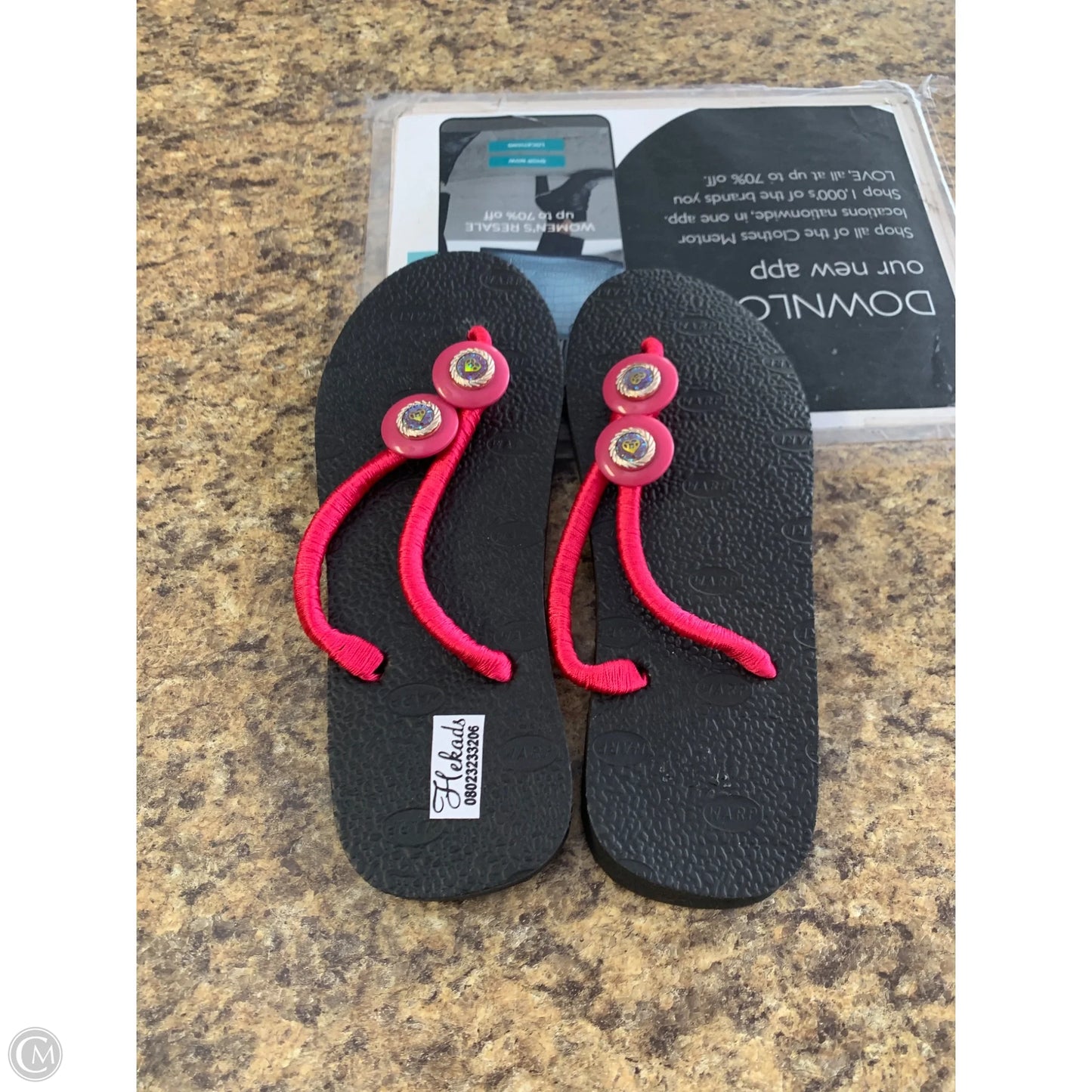 Sandals Flip Flops By Clothes Mentor In Black, Size: 10.5