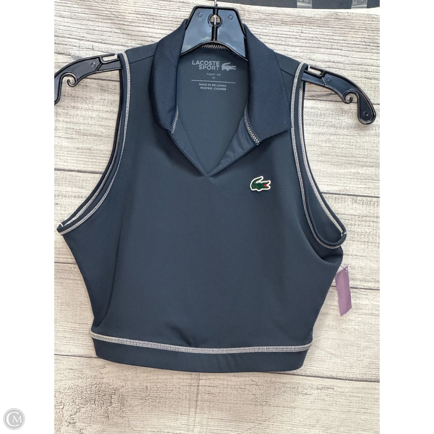 Top Sleeveless By Lacoste In Blue, Size: M