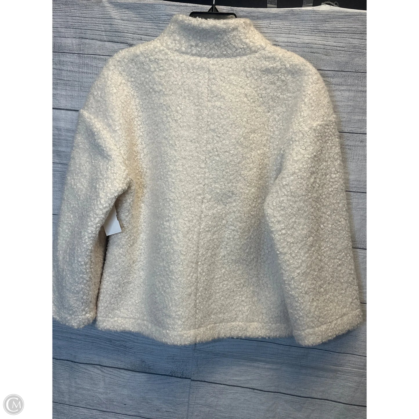 Jacket Faux Fur & Sherpa By Anne Klein In Cream, Size: S