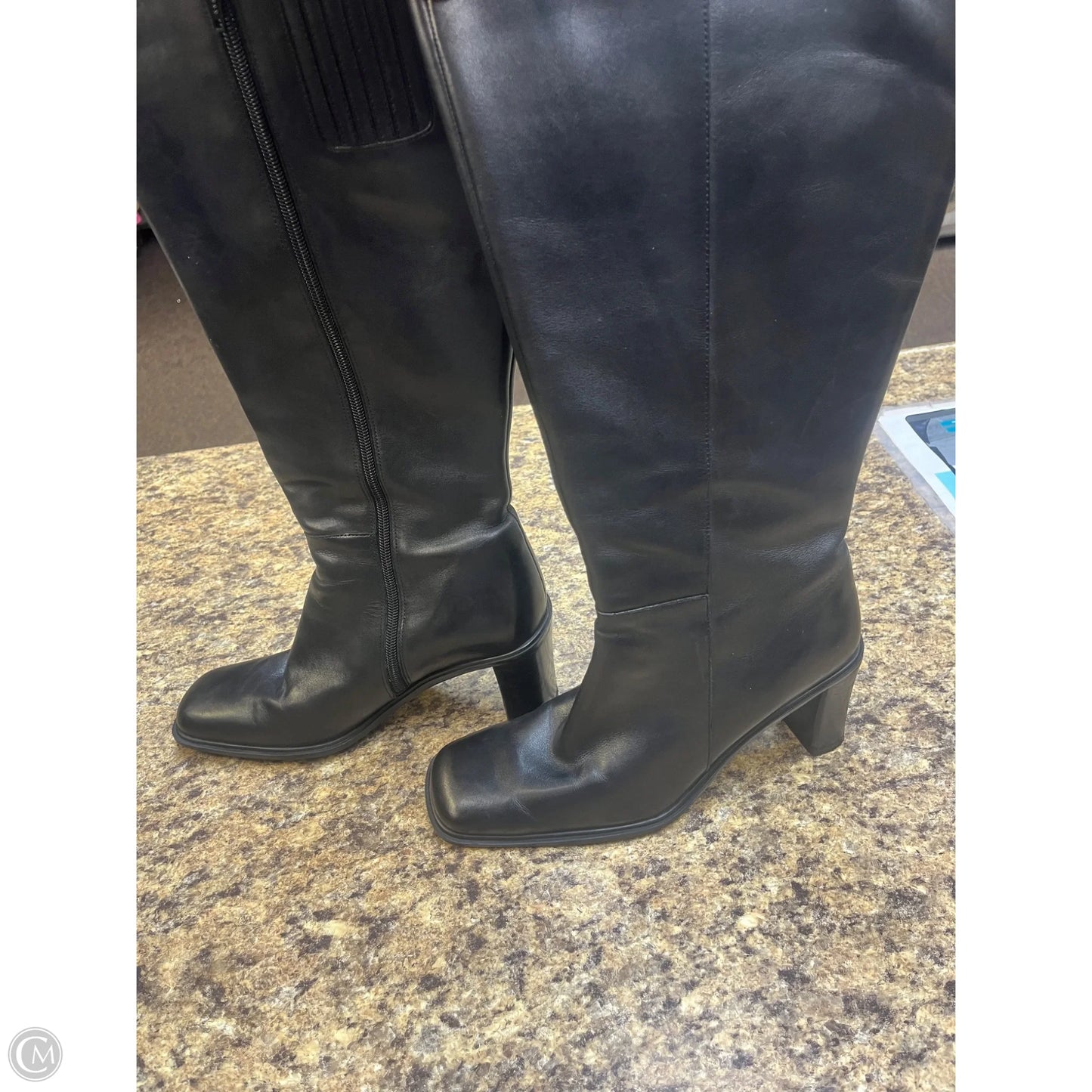 Boots Mid-calf Heels By Clothes Mentor In Black, Size: 8