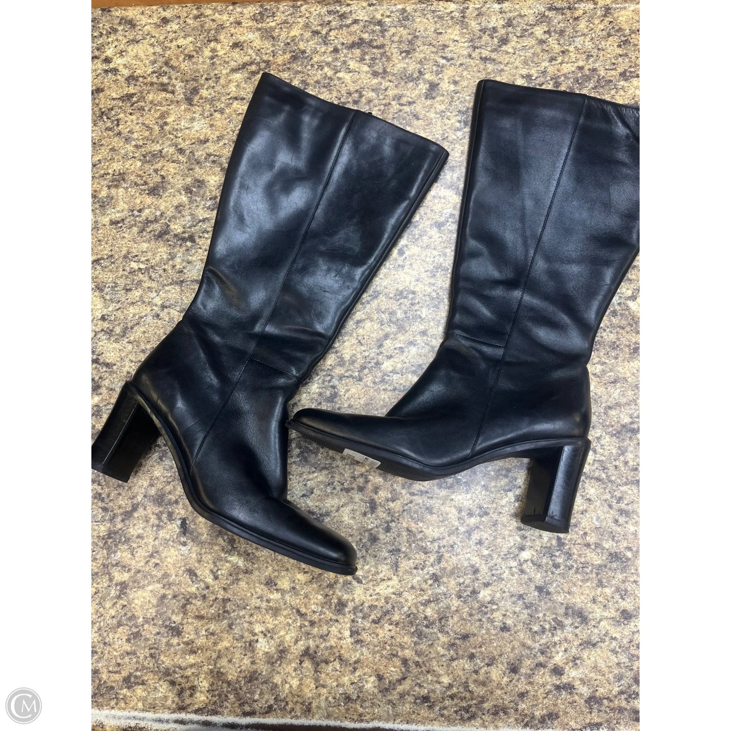 Boots Mid-calf Heels By Clothes Mentor In Black, Size: 8