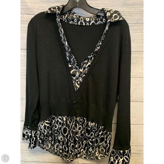 Top Long Sleeve By Clothes Mentor In Black & White, Size: L