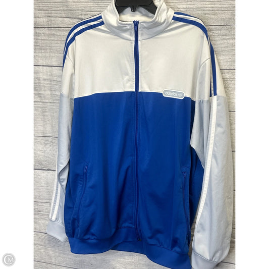 Athletic Jacket By Adidas In Blue & White, Size: Xl