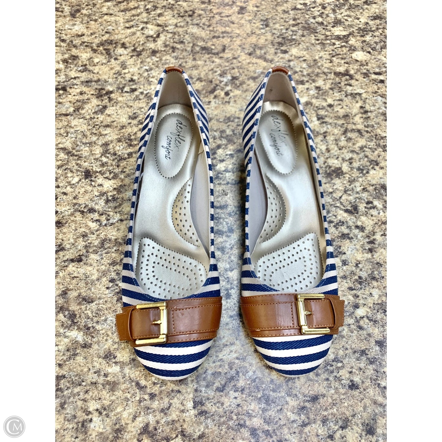 Shoes Heels Wedge By Dexflex In Striped Pattern, Size: 10