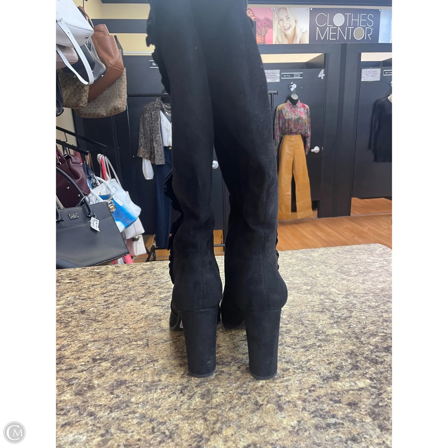 Boots Knee Heels By Impo In Black, Size: 8