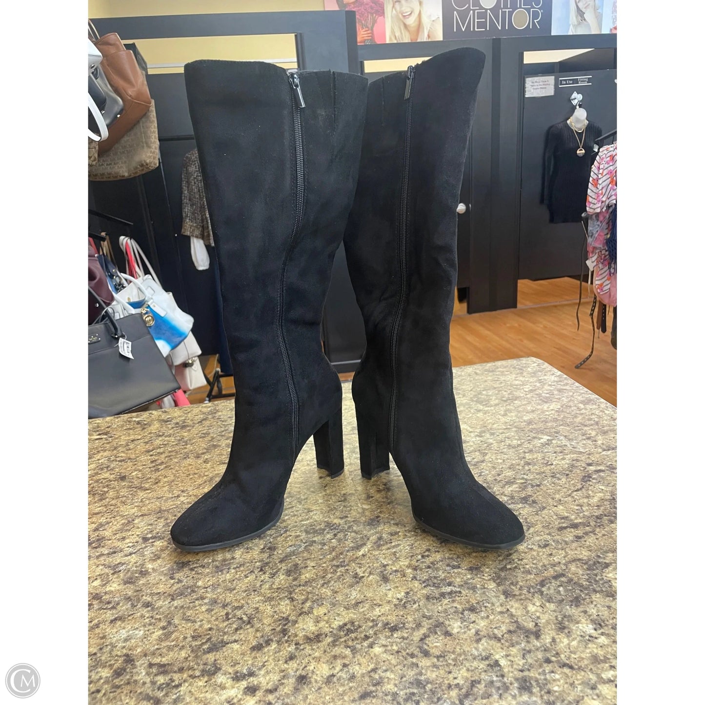 Boots Knee Heels By Impo In Black, Size: 8