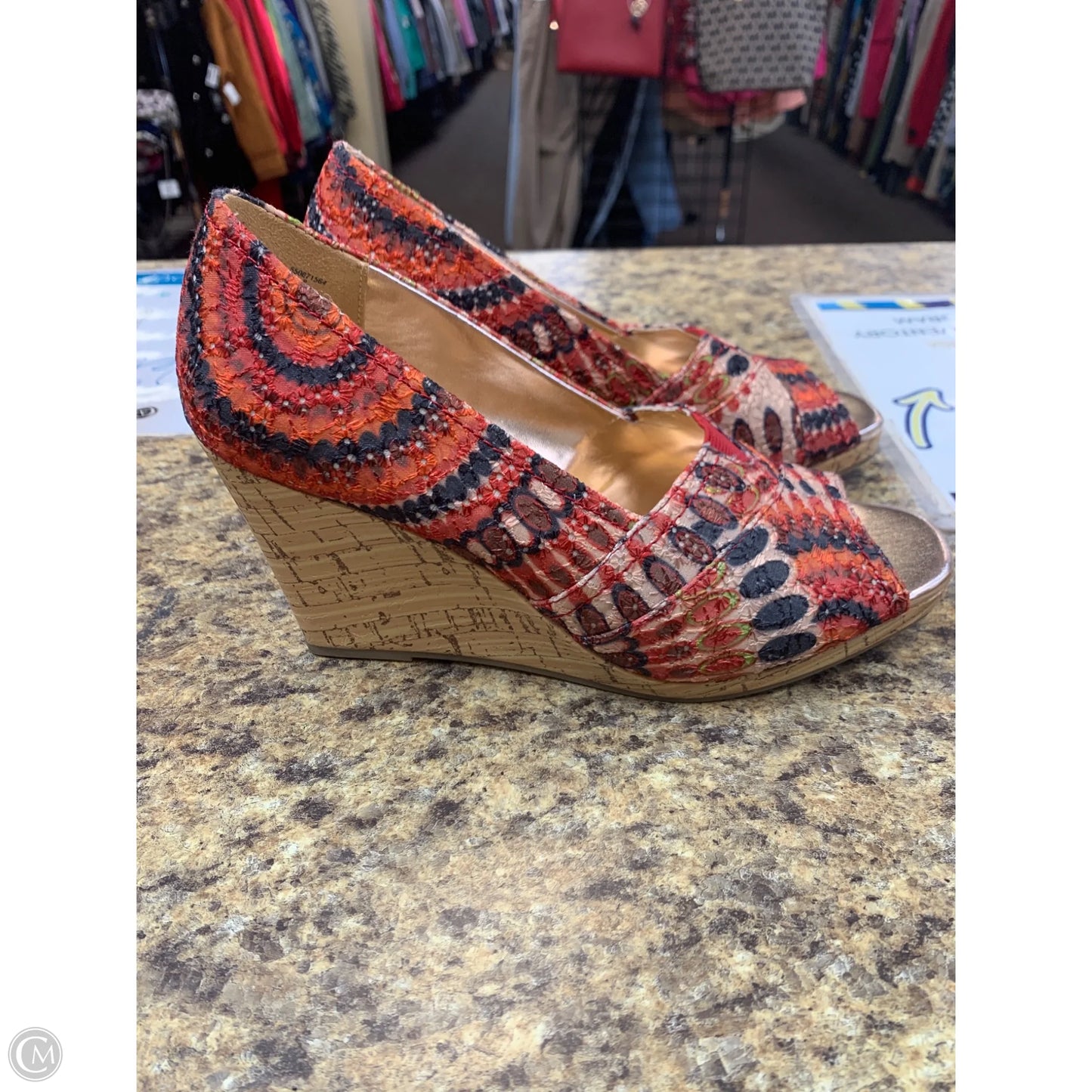 Shoes Heels Wedge By Faded Glory In Floral Print, Size: 8
