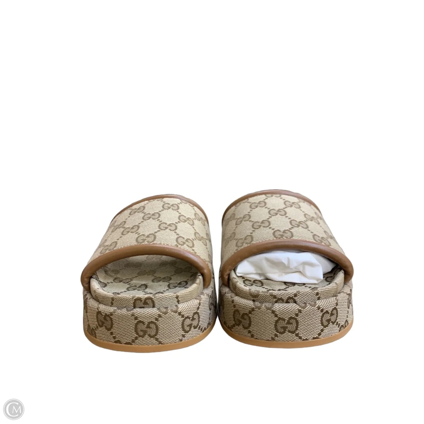Sandals Luxury Designer By Gucci In Brown, Size: 7.5