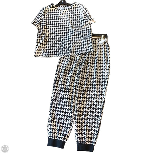 Pants Set 2pc By Shein In Black & White, Size: L
