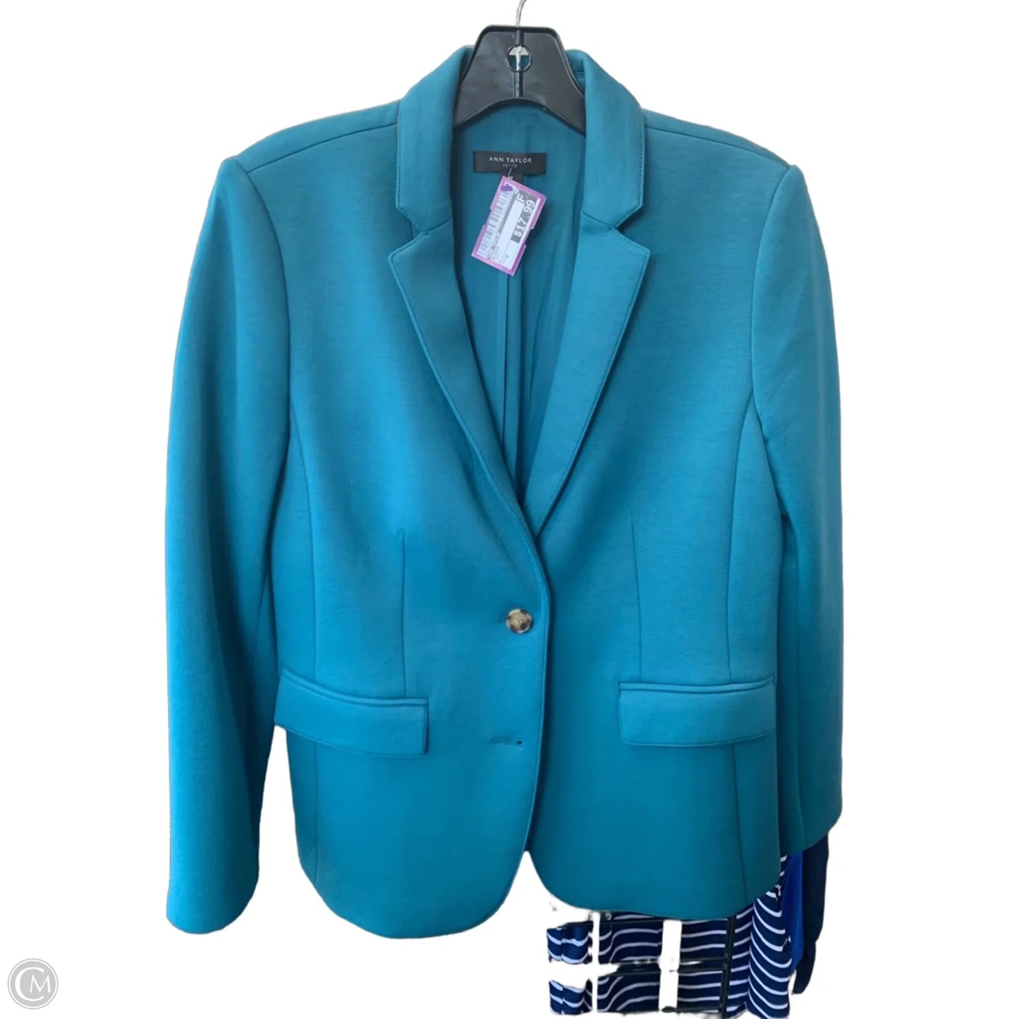 Blazer By Ann Taylor In Teal, Size: 8