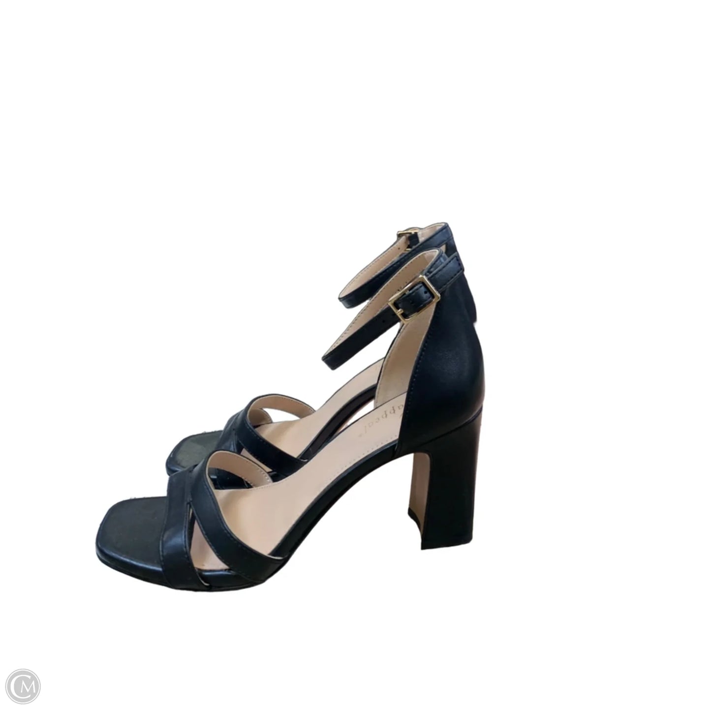 Sandals Heels Block By Xappeal In Black, Size: 7
