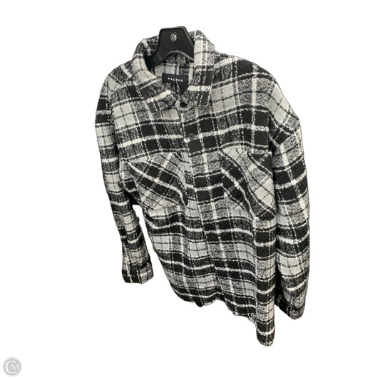 Coat Faux Fur & Sherpa By Pacsun In Black & Grey, Size: S