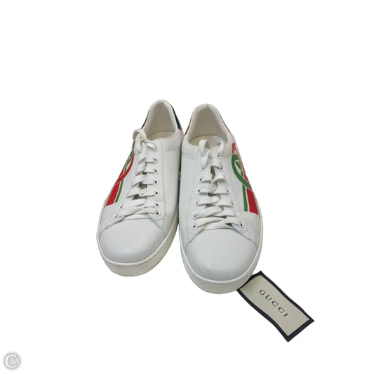Shoes Luxury Designer By Gucci In White, Size: 8