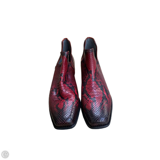 Boots Ankle Flats By Zodiac In Red, Size: 10