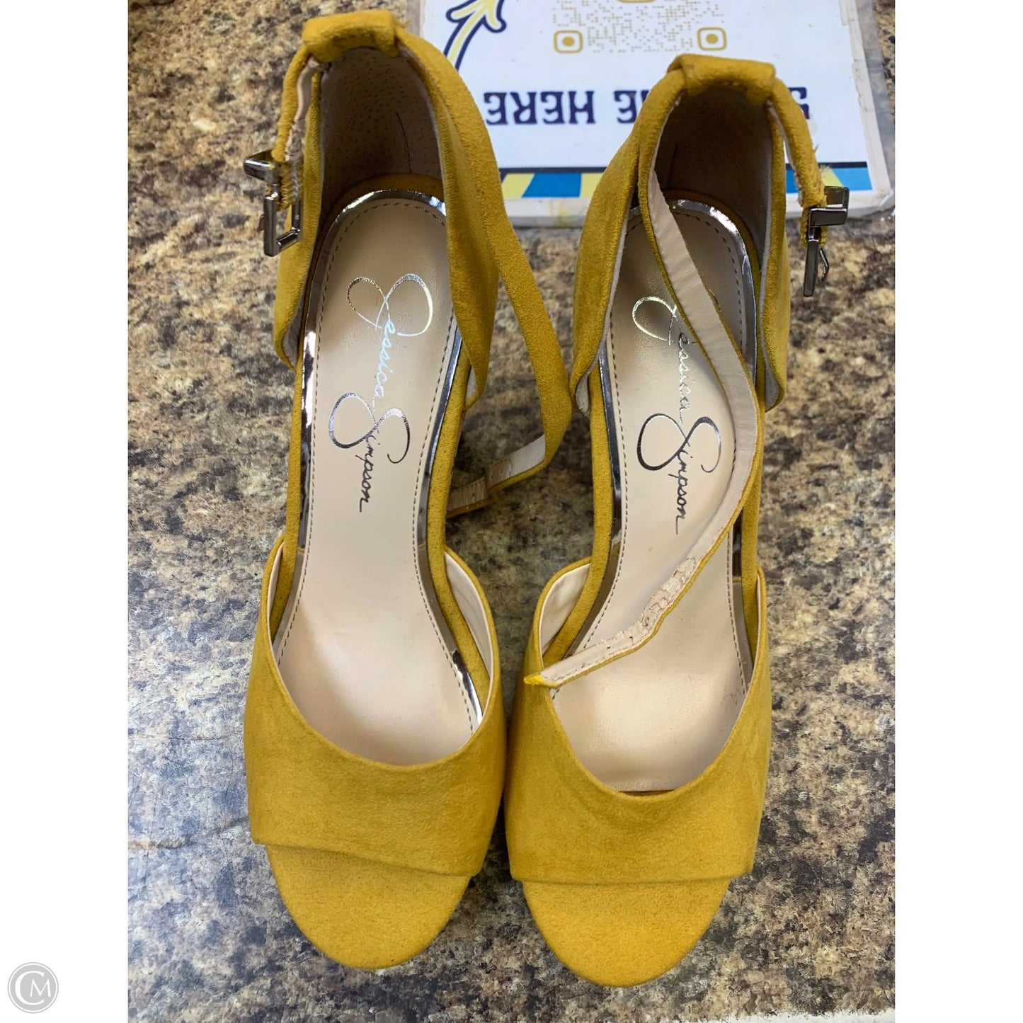Shoes Heels Wedge By Jessica Simpson In Yellow, Size: 8.5