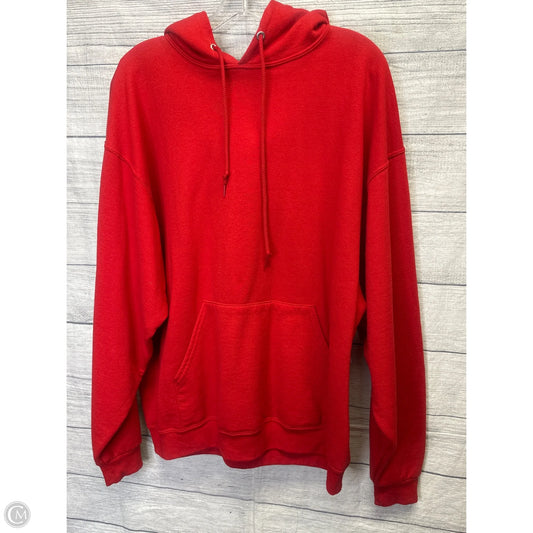 Sweatshirt Hoodie By Jerzees In Red, Size: Xl