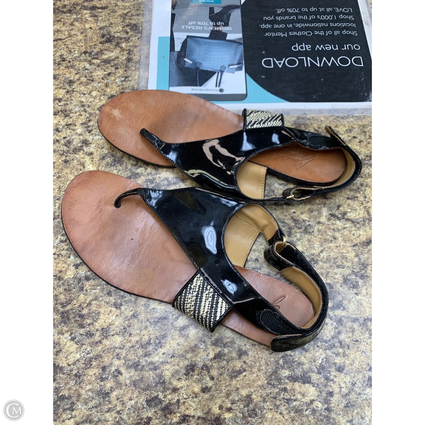 Shoes Flats By Badgley Mischka In Black & Brown, Size: 8.5