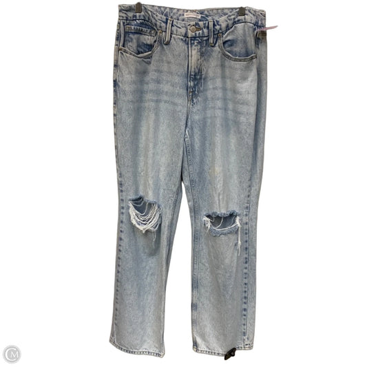 Jeans Straight By Good American In Blue Denim, Size: 10