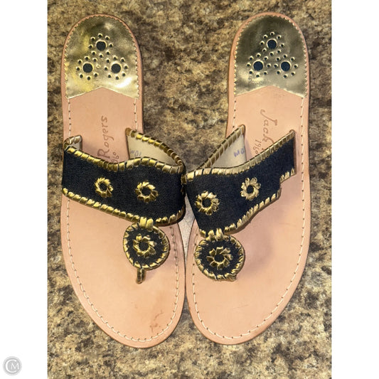 Shoes Flats By Jack Rogers In Blue & Gold, Size: 10