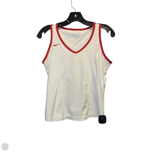 Top Sleeveless By Nike In Red & White, Size: S