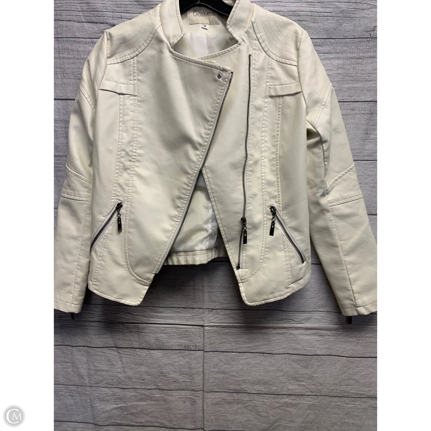 Jacket Leather By Cmf In Cream, Size: S