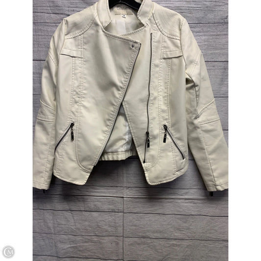Jacket Leather By Cmf In Cream, Size: S