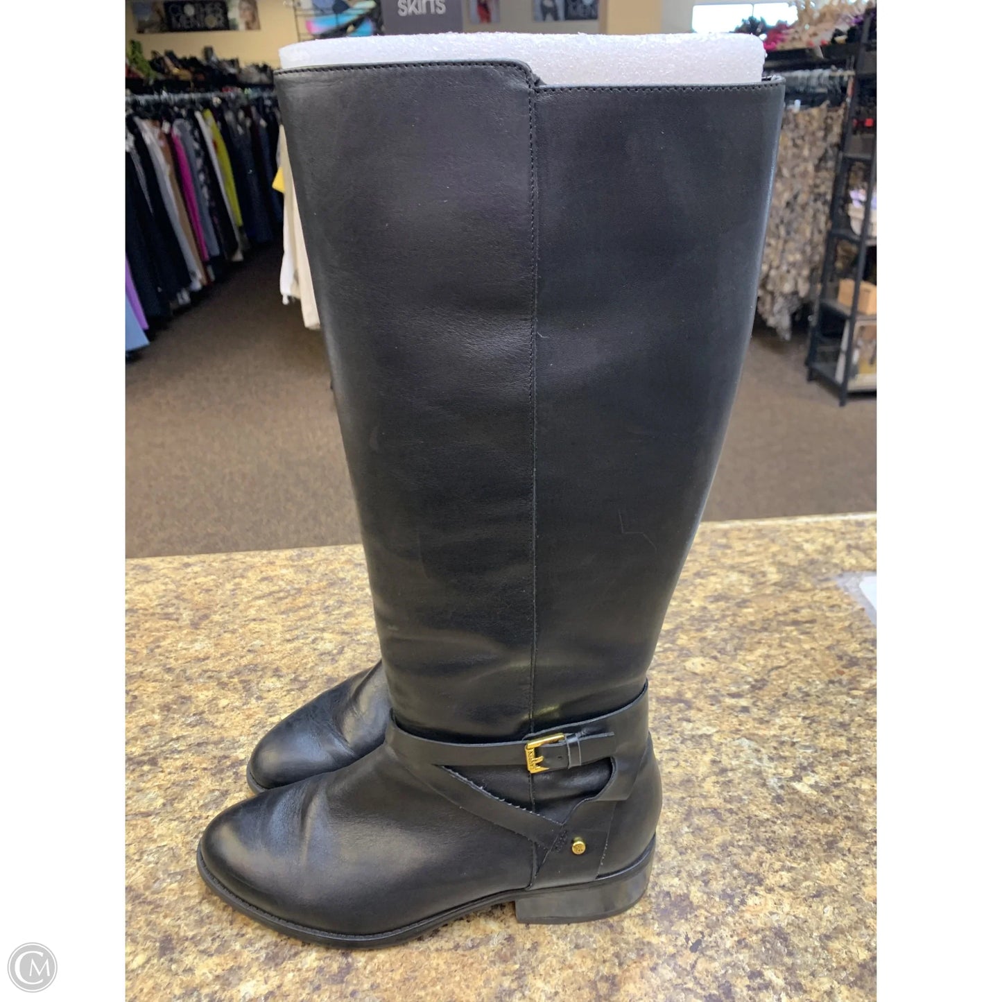 Boots Knee Flats By Ralph Lauren In Black, Size: 9