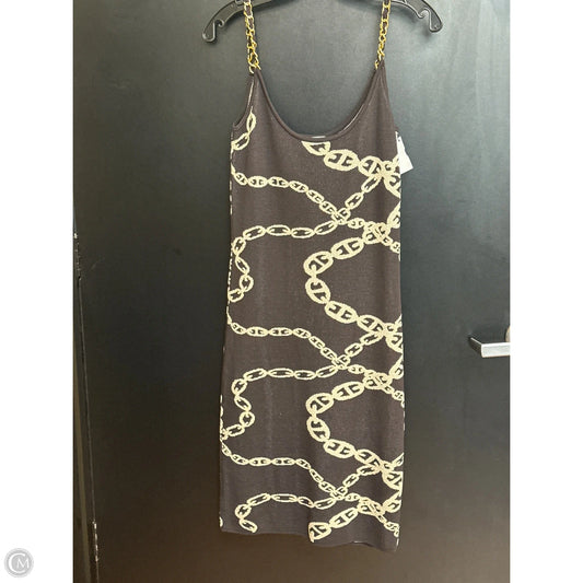 Dress Casual Maxi By Carmen By Carmen Marc Valvo In Brown & Cream, Size: S