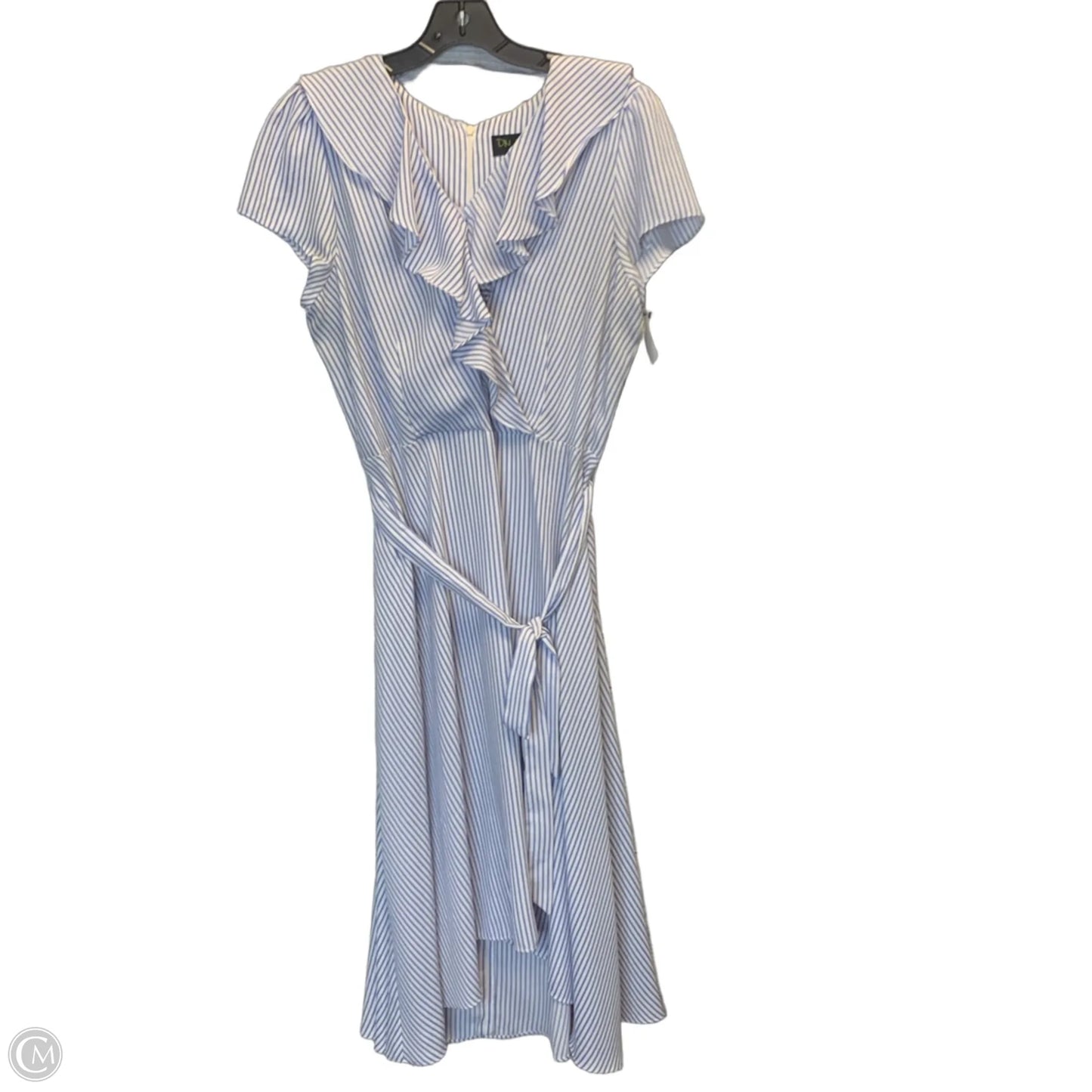 Dress Casual Maxi By Clothes Mentor In Blue & White, Size: 16