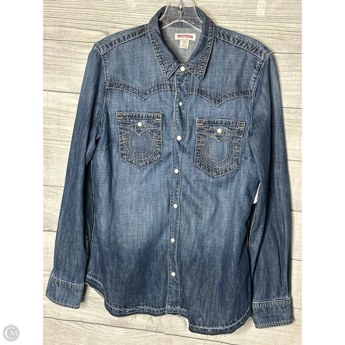 Jacket Denim By Cmf In Blue, Size: L
