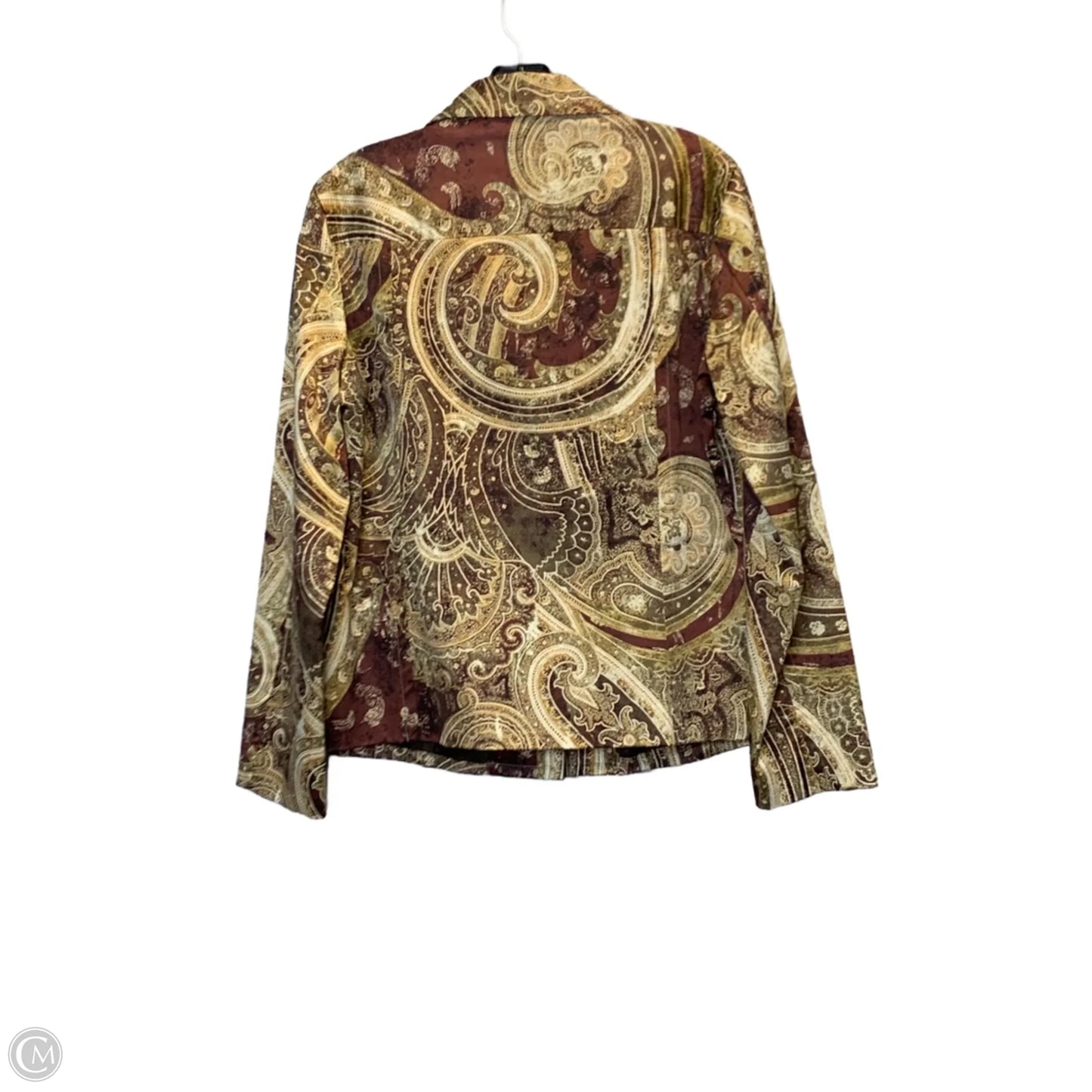 Blazer By Chicos In Brown & Cream, Size: S