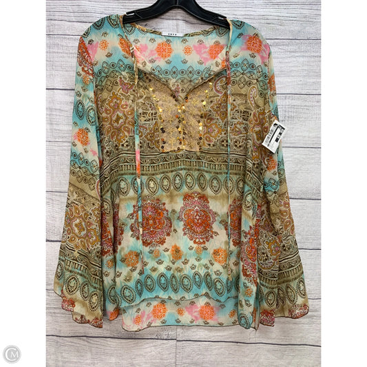 Top Long Sleeve By Cmf In Multi-colored, Size: L