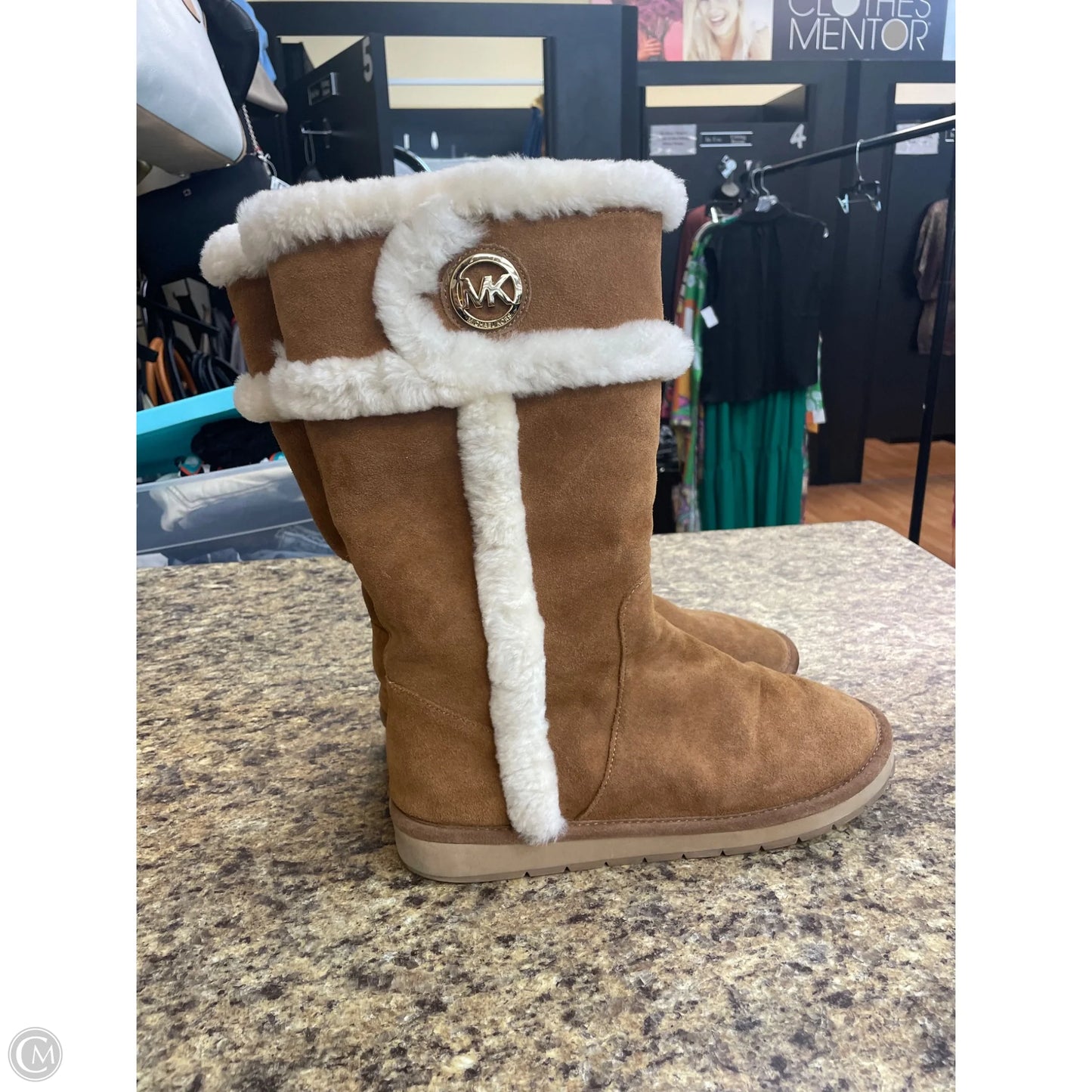 Boots Knee Flats By Michael By Michael Kors In Brown & Cream, Size: 11