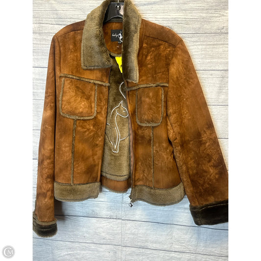 Coat Faux Fur & Sherpa By Baby Phat In Brown, Size: Xl