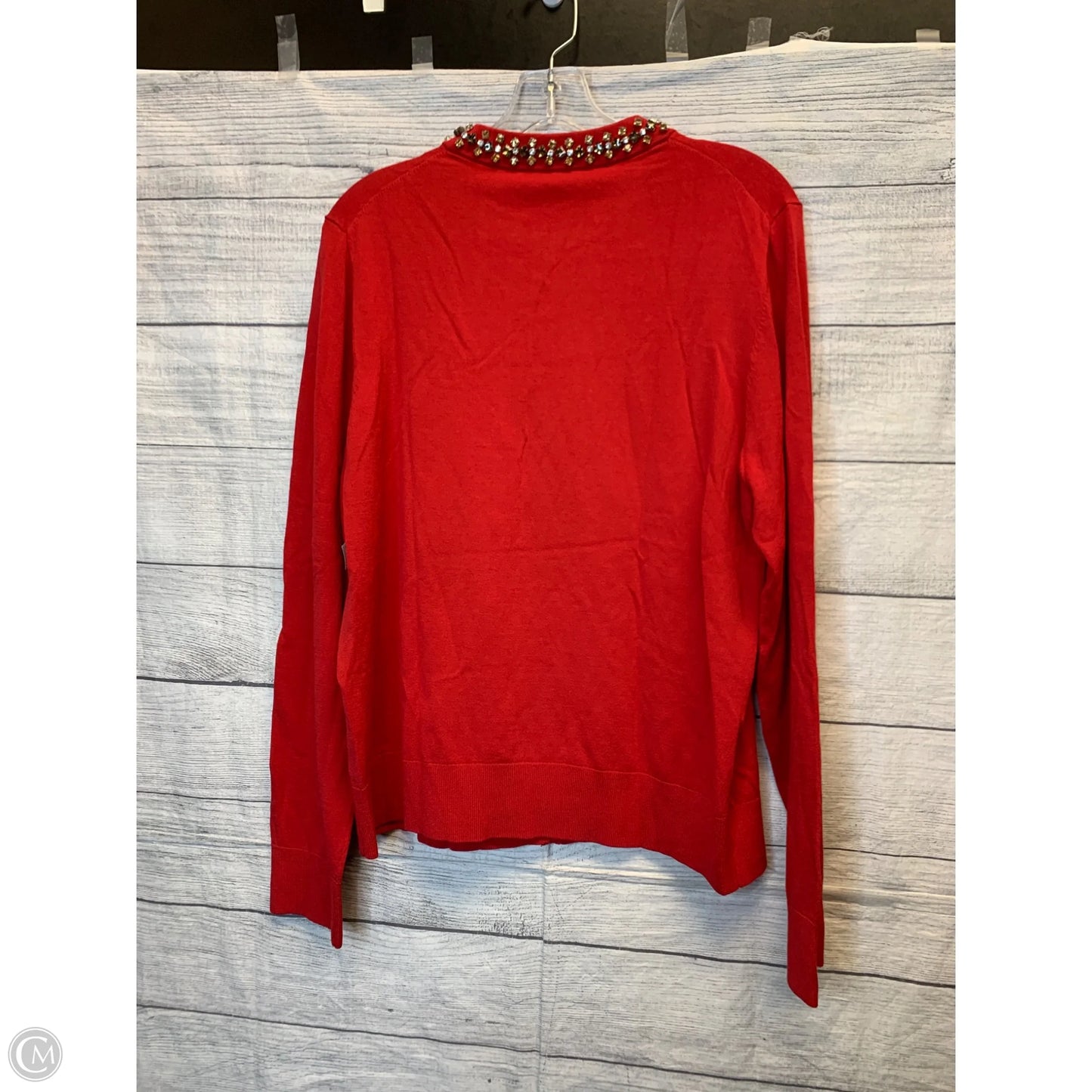 Sweater Cardigan By Ann Taylor In Red, Size: Xxl