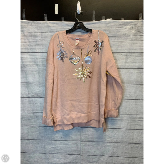 Sweater By Holiday Time In Pink, Size: Xl