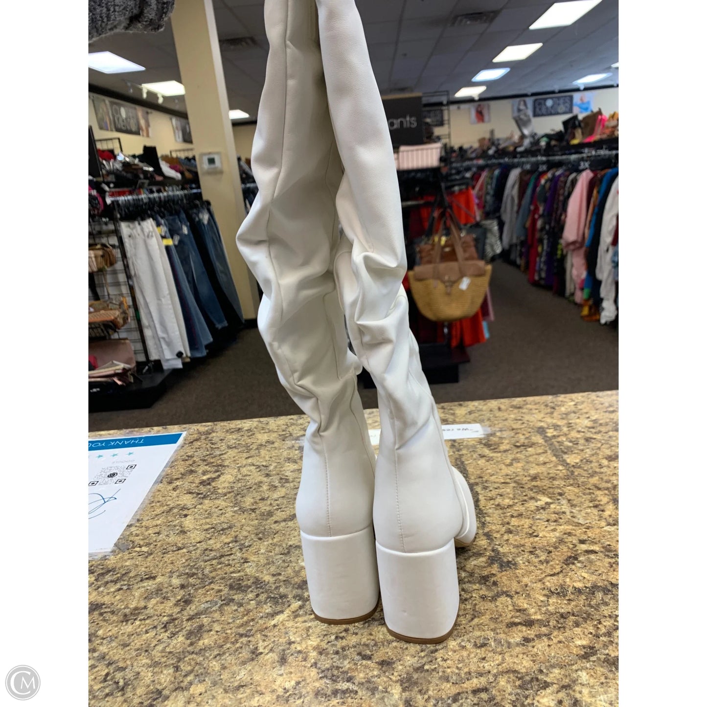 Boots Knee Heels By Lulus In White, Size: 8