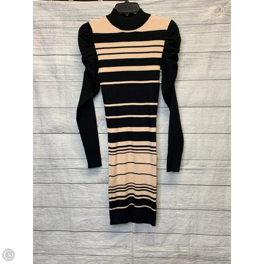 Dress Casual Midi By Fashion Nova In Black & Cream, Size: L