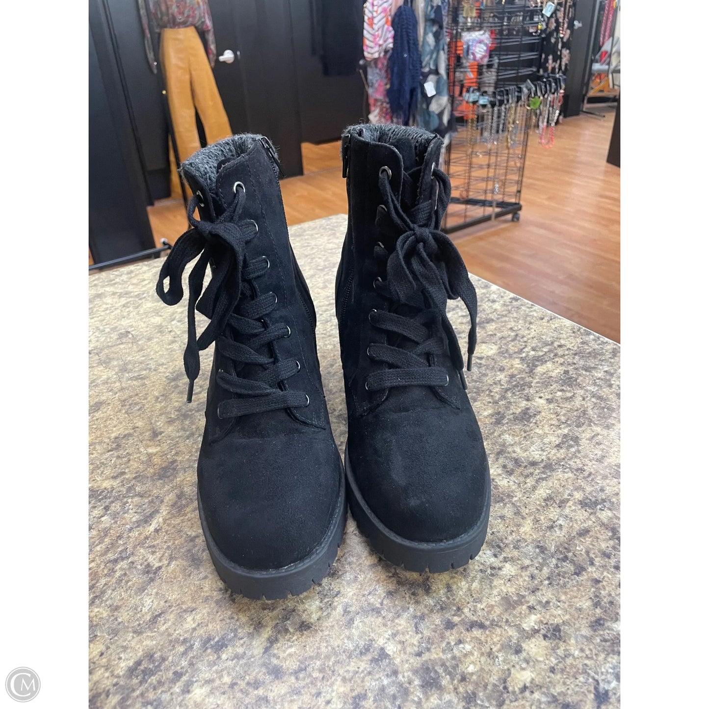 Boots Ankle Heels By Universal Thread In Black, Size: 8