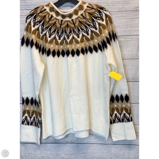 Sweater By Cece In Brown & White, Size: Xl