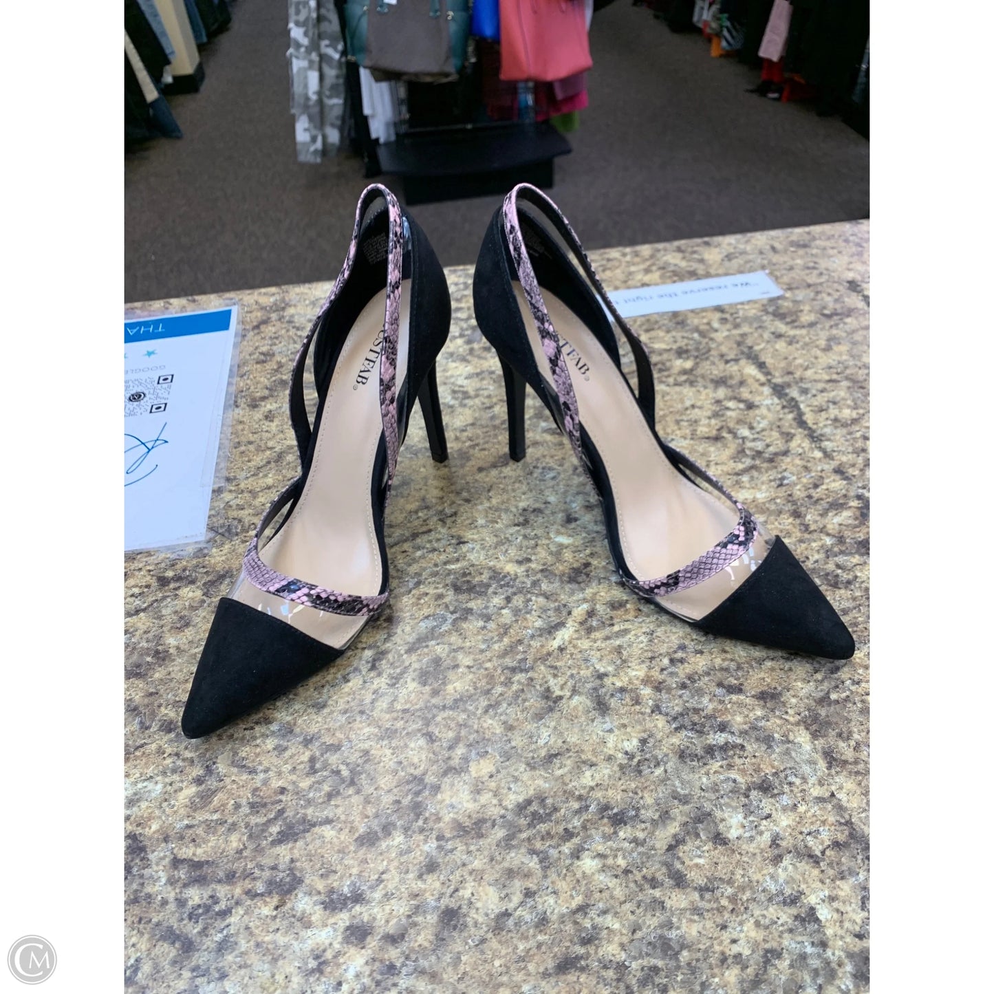 Shoes Heels Stiletto By Justfab In Black & Pink, Size: 11