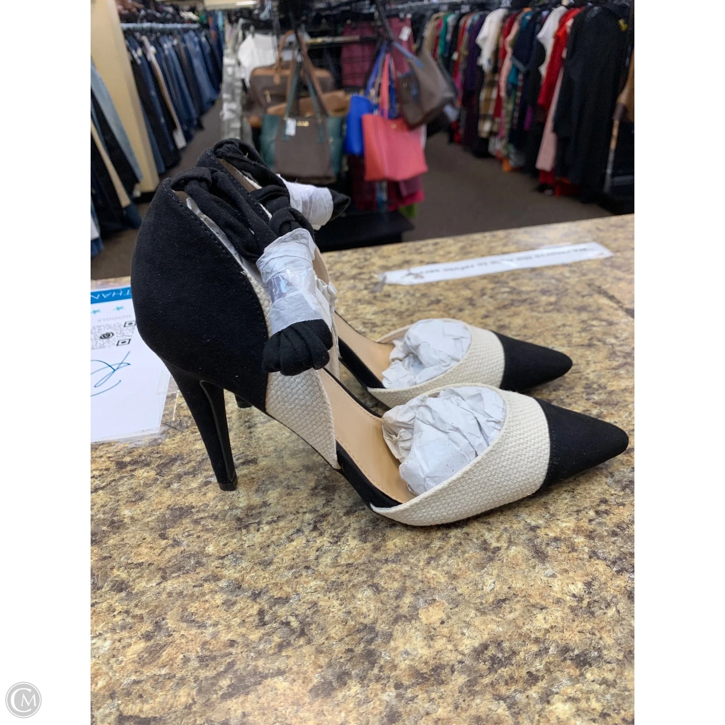 Shoes Heels Stiletto By Justfab In Black & Cream, Size: 11