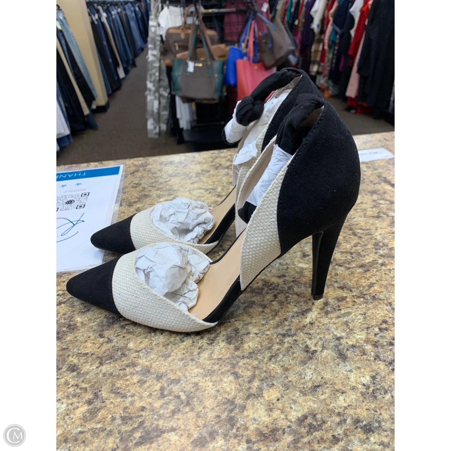 Shoes Heels Stiletto By Justfab In Black & Cream, Size: 11