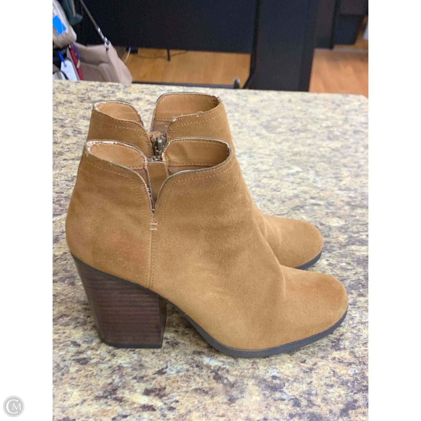 Boots Ankle Heels By Cmf In Tan, Size: 8