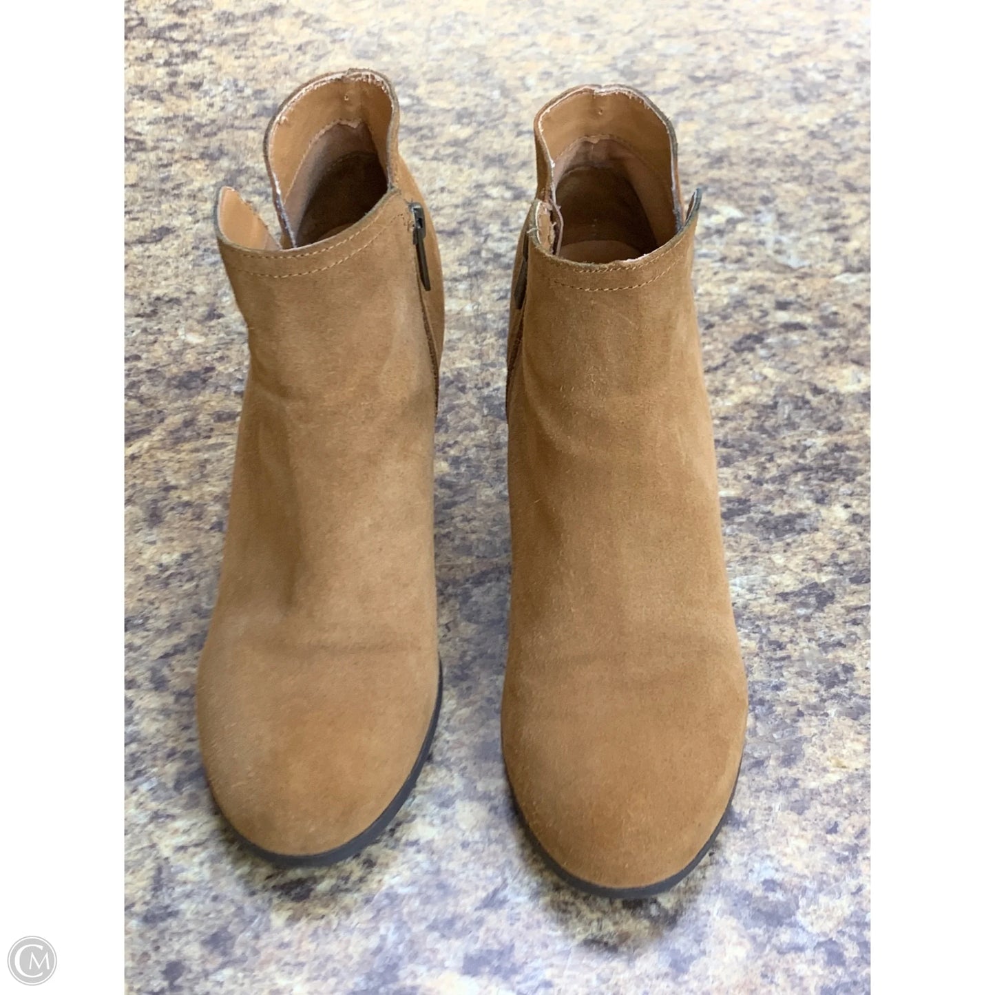 Boots Ankle Heels By Cmf In Tan, Size: 8