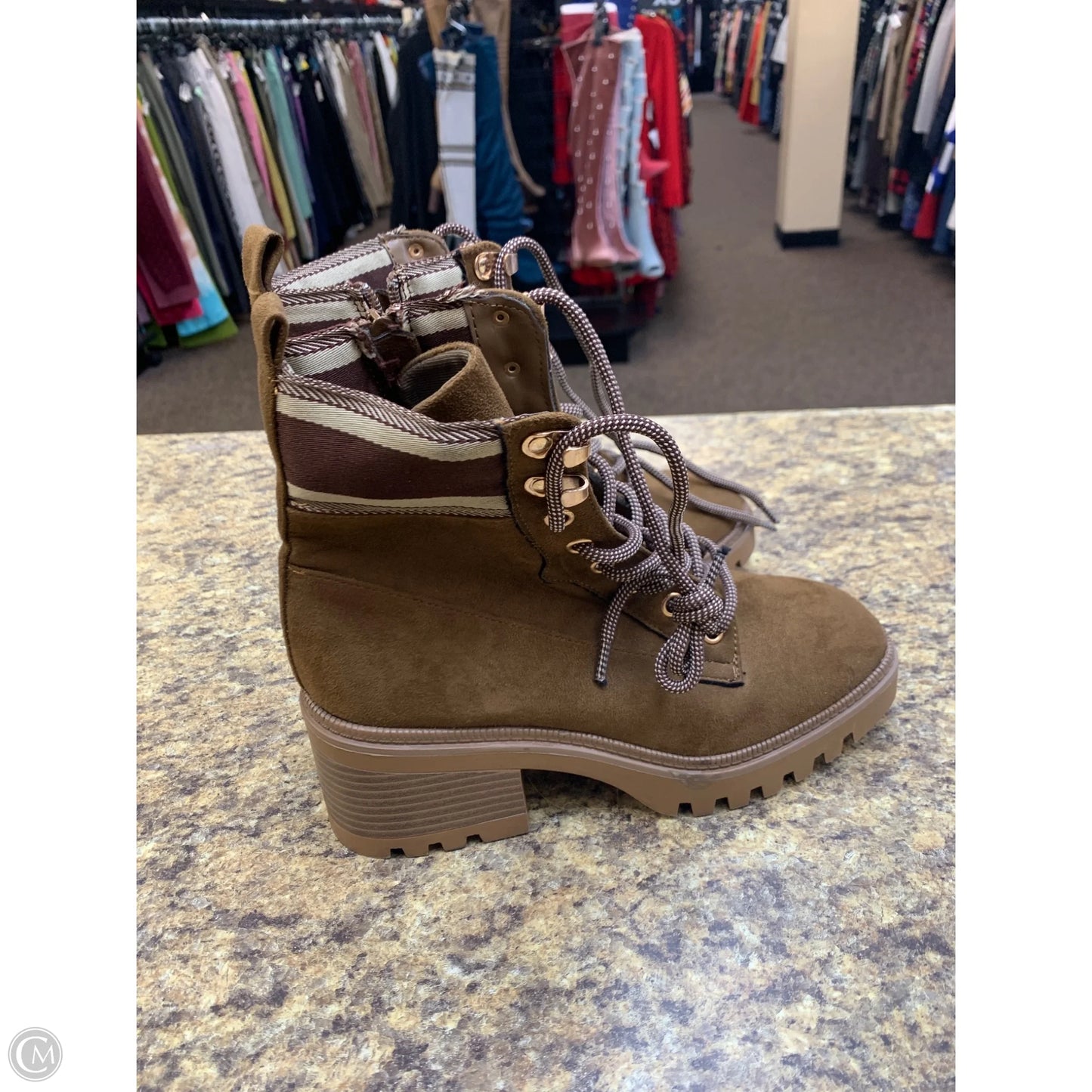 Boots Ankle Heels By Bamboo In Brown, Size: 7.5