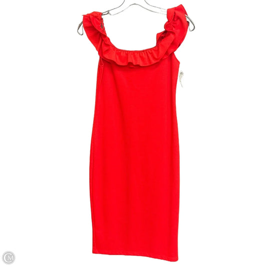 Dress Casual Midi By Zara In Red, Size: M
